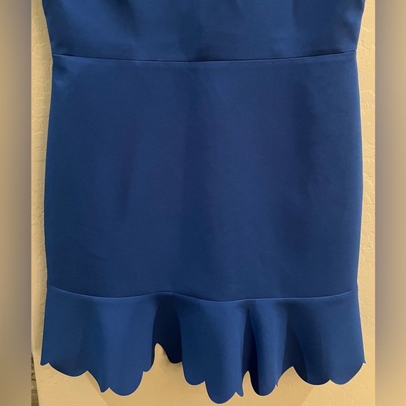 J Crew size 14 blue scalloped hem dress - Picture 4 of 7